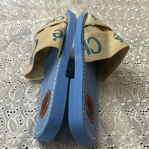 Chloe Blue and Tan Sandals Casual Slip-On. NWOT - Picture 6 of 6